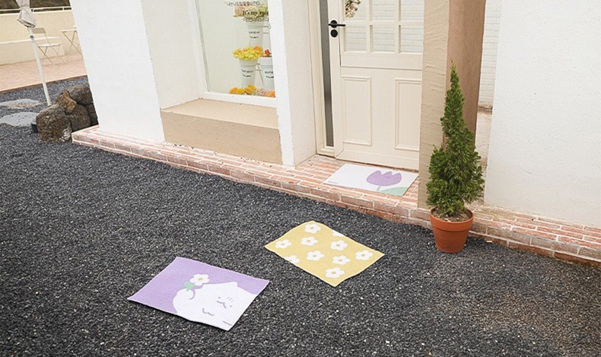 Floral PVC Coil Cat Litter Trapping Mat