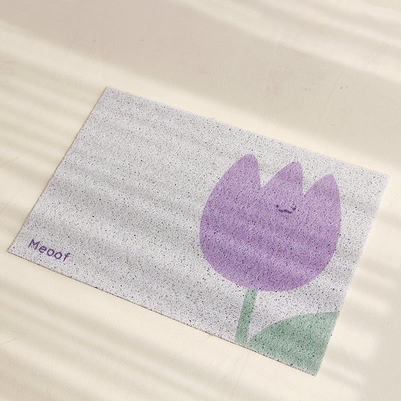 Floral PVC Coil Cat Litter Trapping Mat