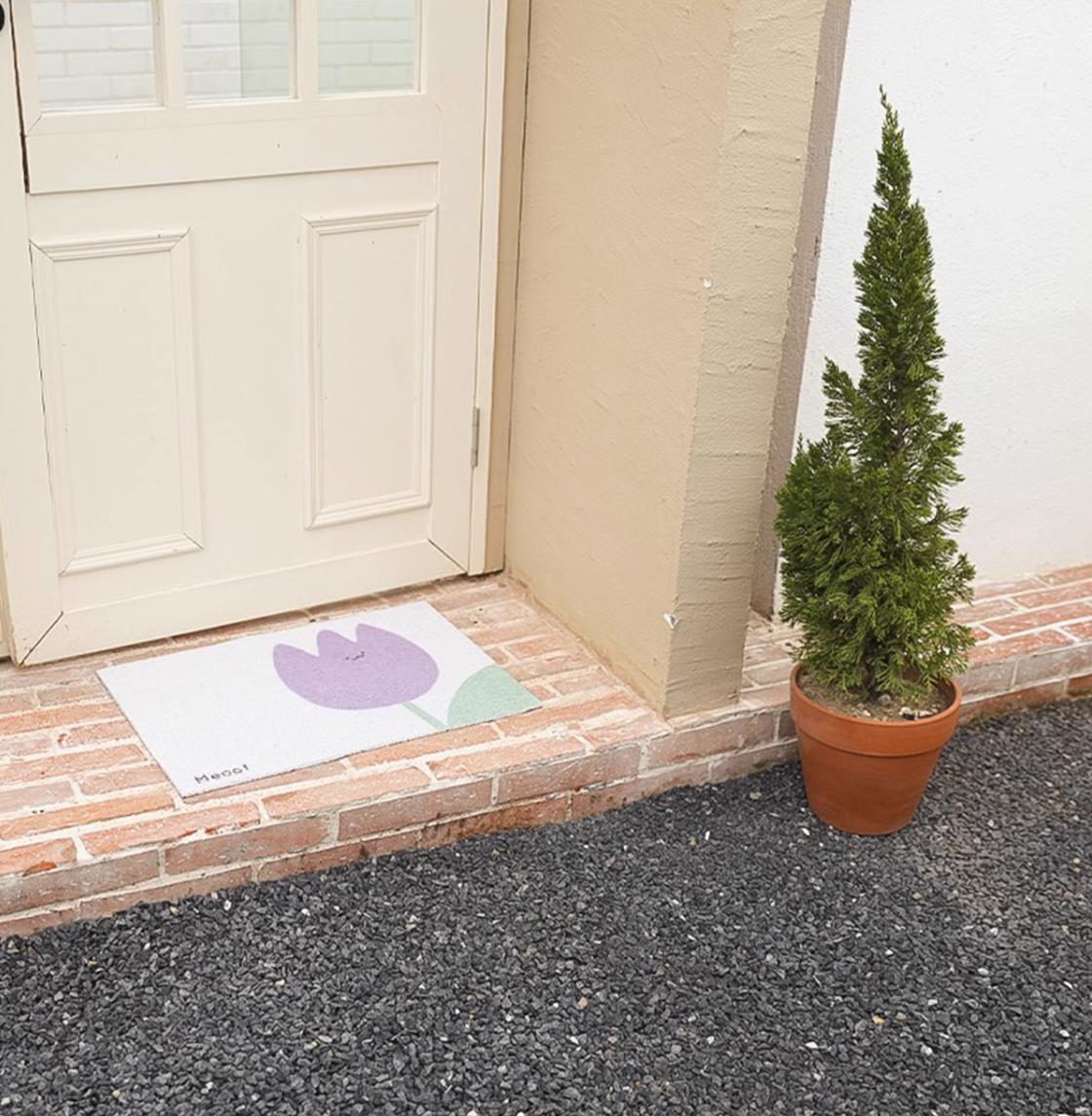 Floral PVC Coil Cat Litter Trapping Mat