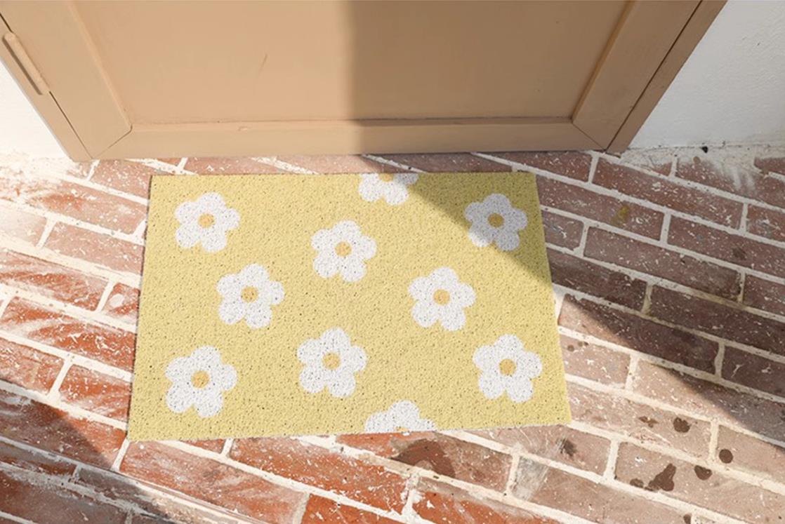 Floral PVC Coil Cat Litter Trapping Mat