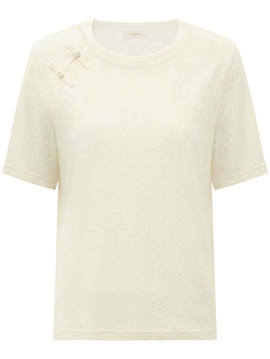 floral shoulder knot knitted ivory tee all ivory 4