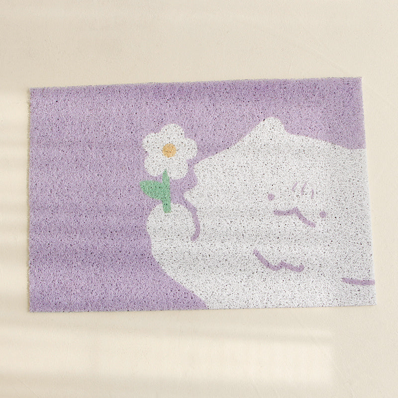 flower cat litter mat lavender 1