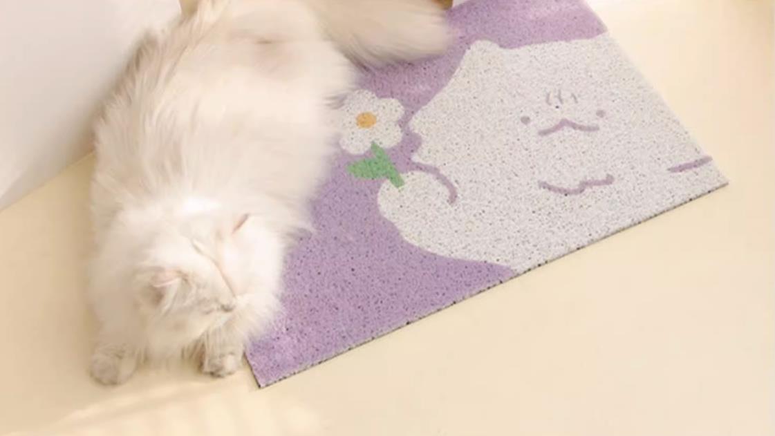 flower cat litter mat lavender 2