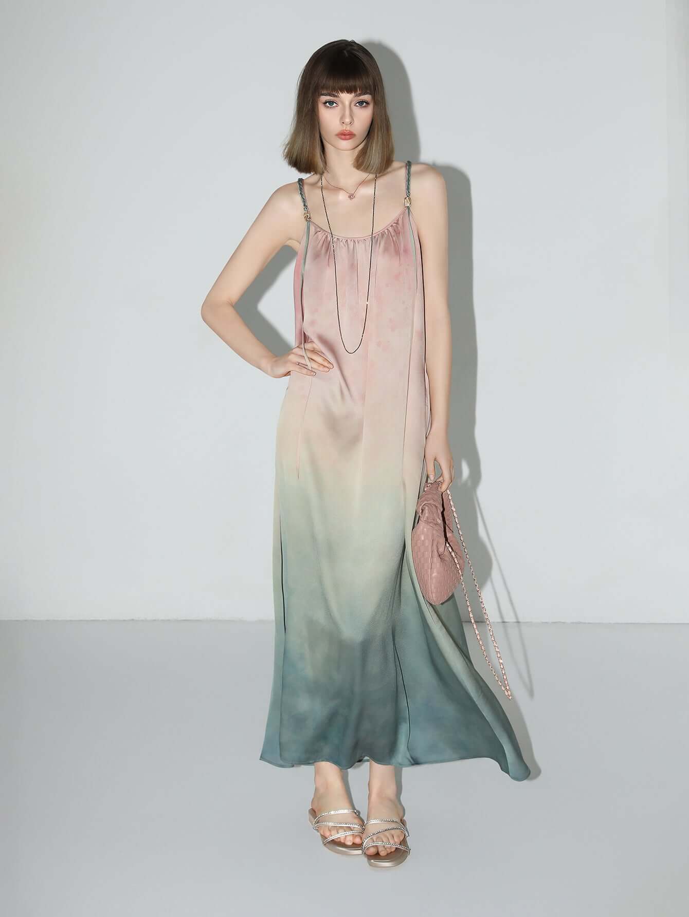 flowy gradient tie dye sundress all pink 2