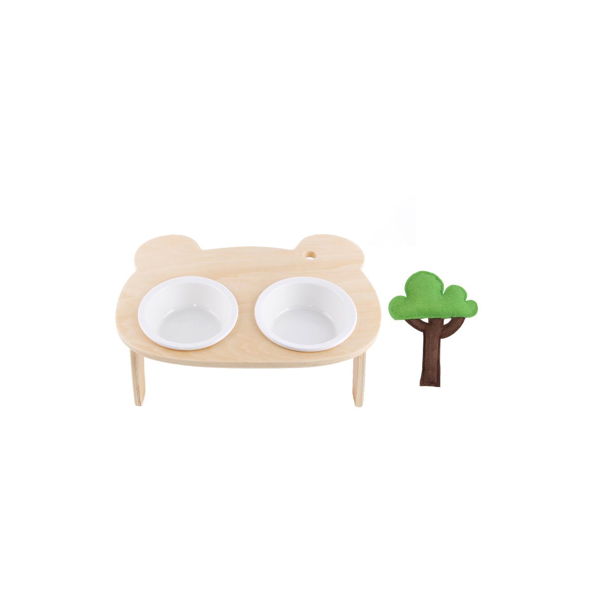 Forest Tree Tilted Double Pet Bowl With Stand - 0cm