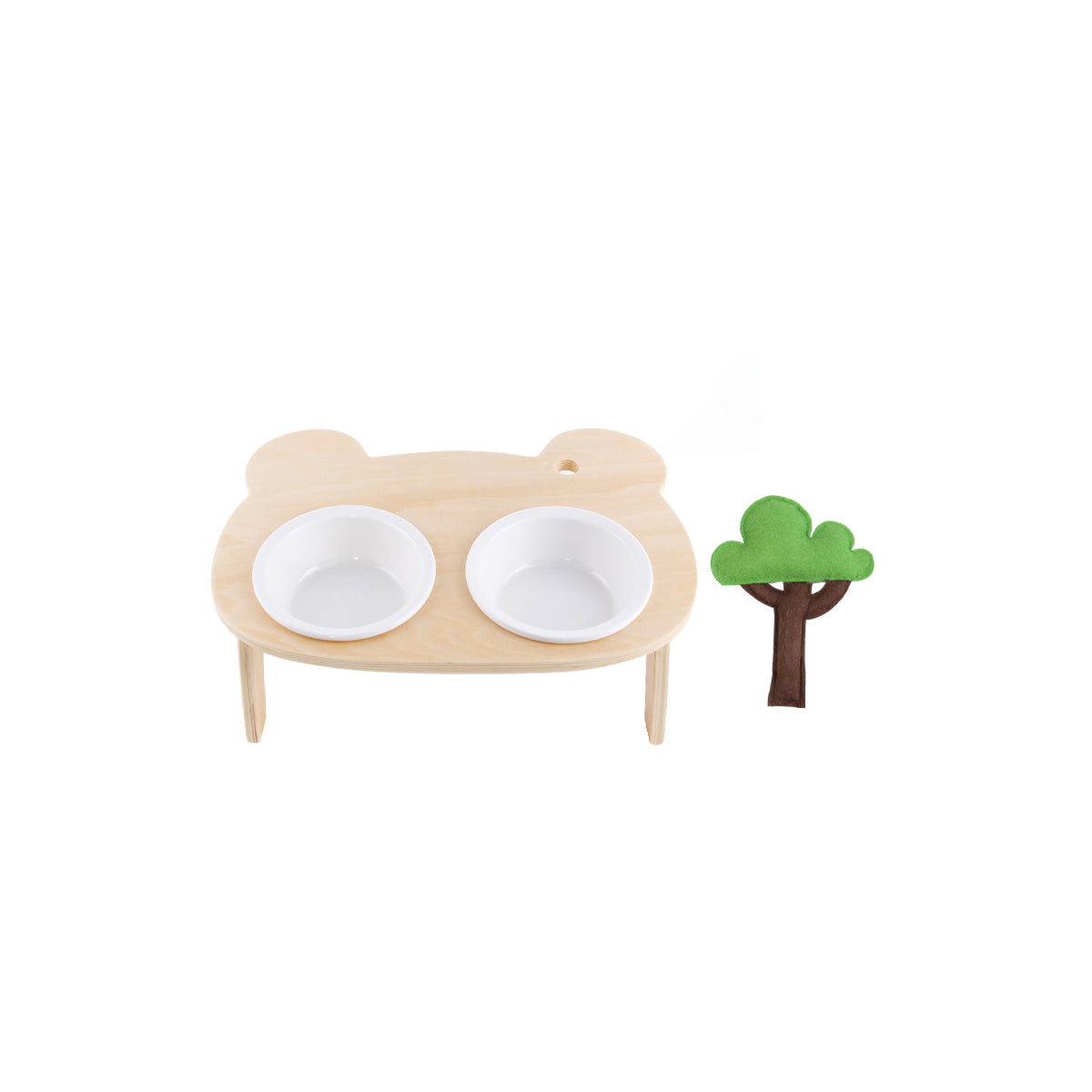 forest tree tilted double pet bowl with stand dual 2