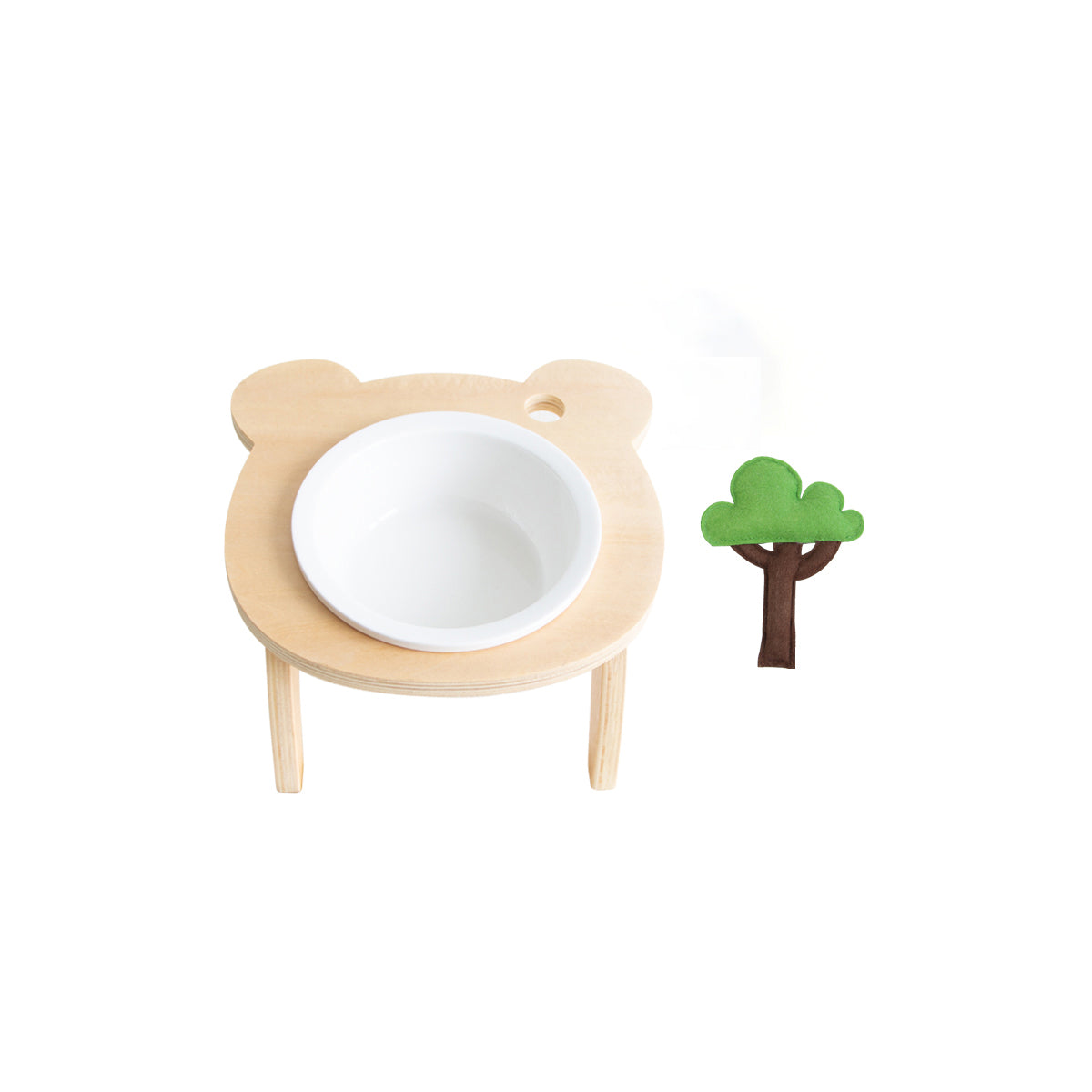 forest tree tilted double pet bowl with stand single 3
