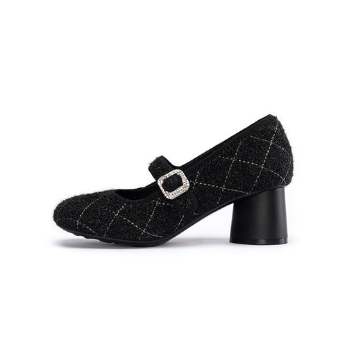 French Vintage Mary Jane Block Heels - 0cm