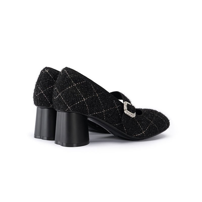 French Vintage Mary Jane Block Heels - 0cm