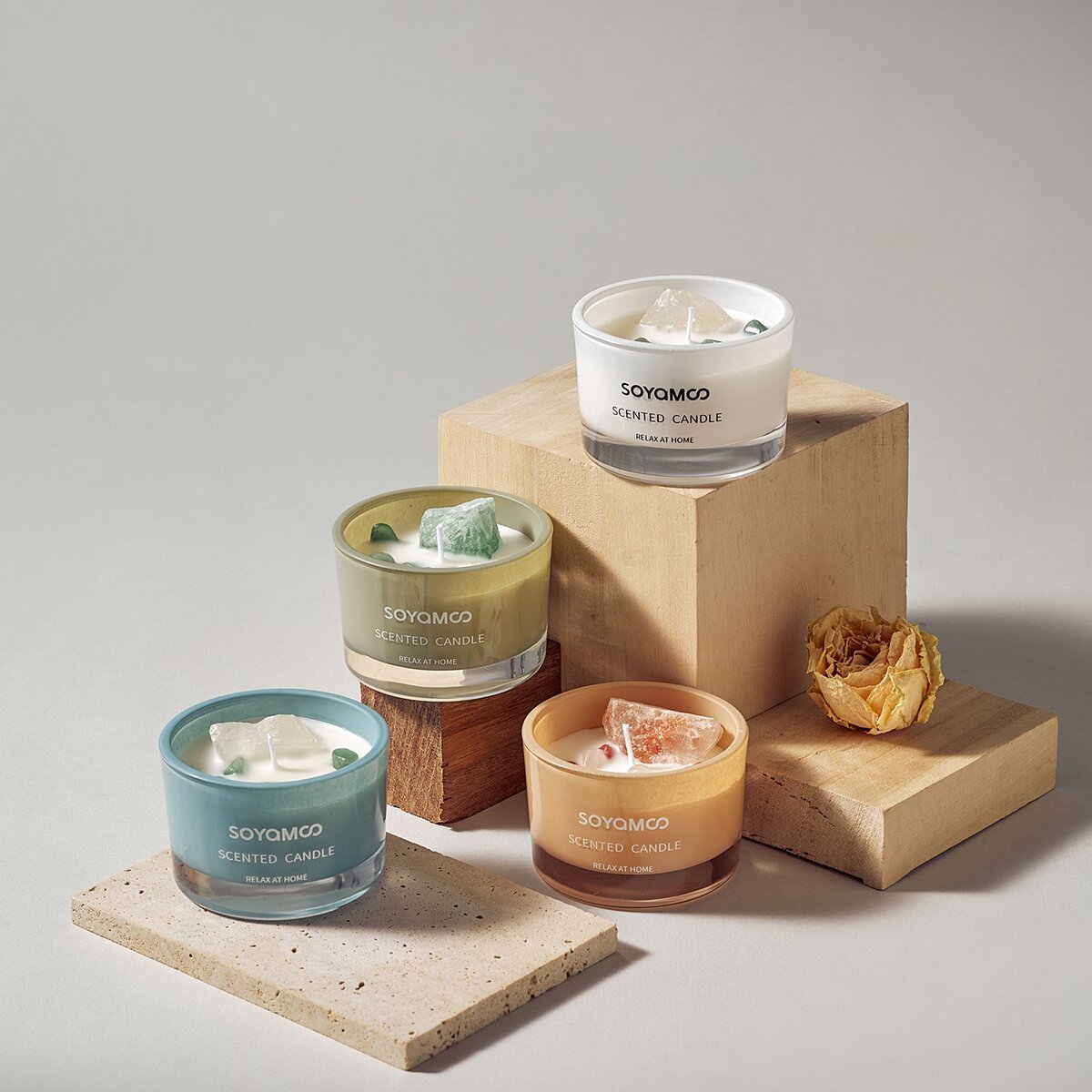 Fresh Spring Crystal Infused Scented Candle