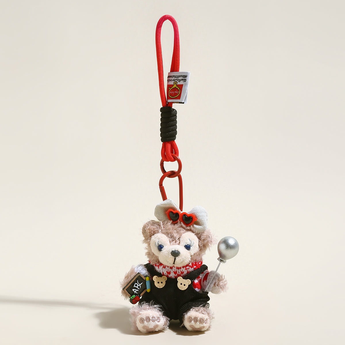 friendly bear bag charm black 1