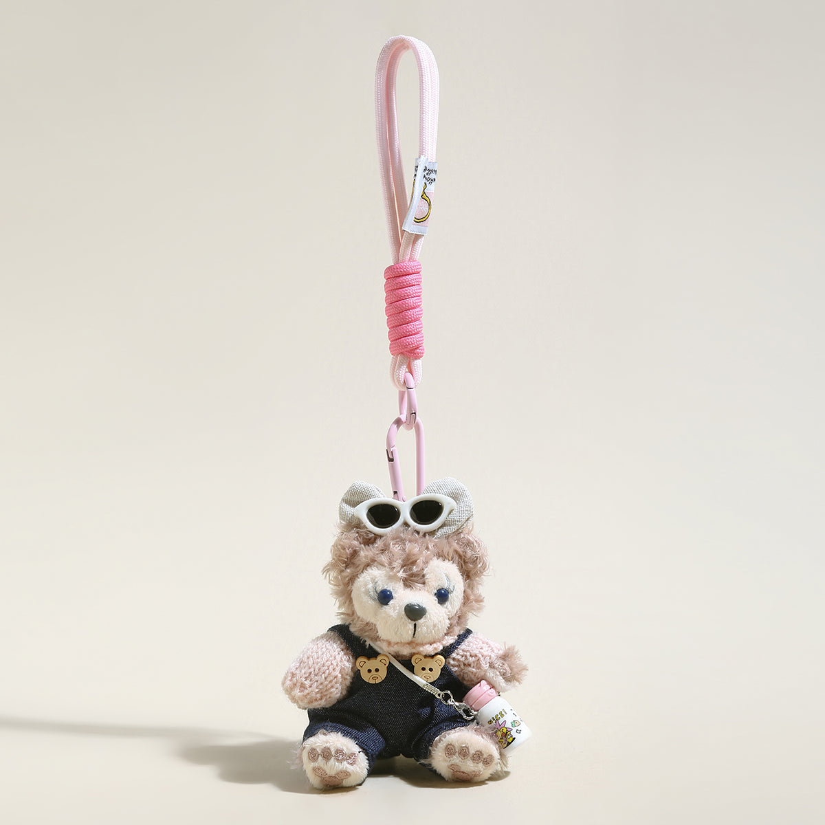 friendly bear bag charm pink 1