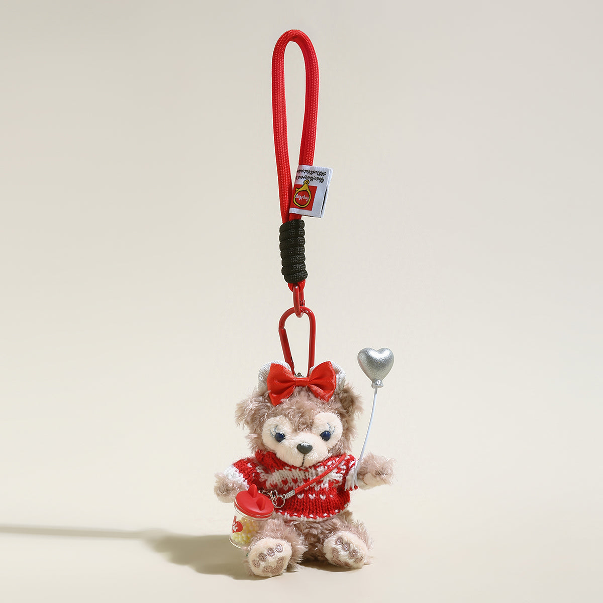 friendly bear bag charm red 1