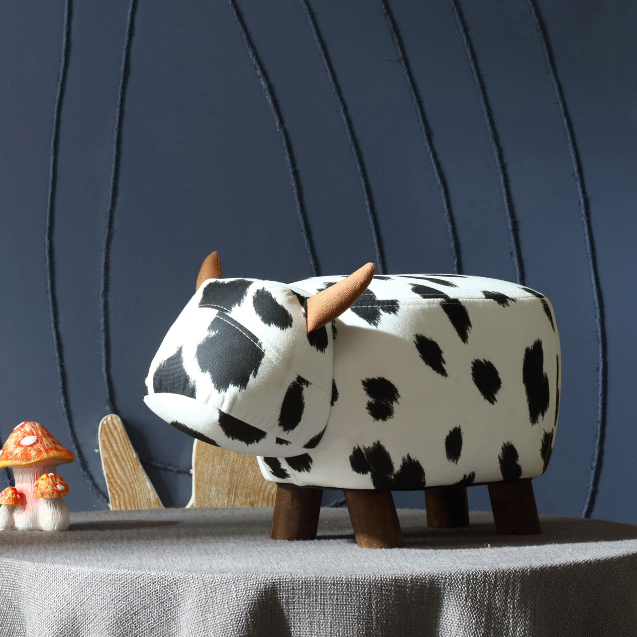 friendly cow kids black and white stool all 3