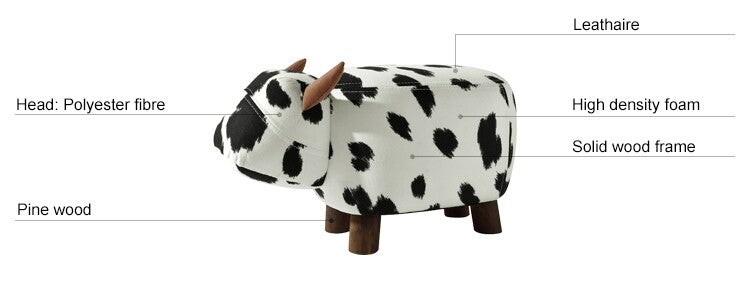 friendly cow kids black and white stool all 7