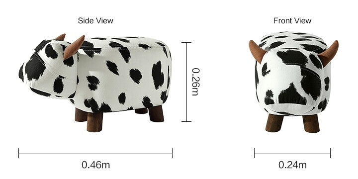 friendly cow kids black and white stool all 8