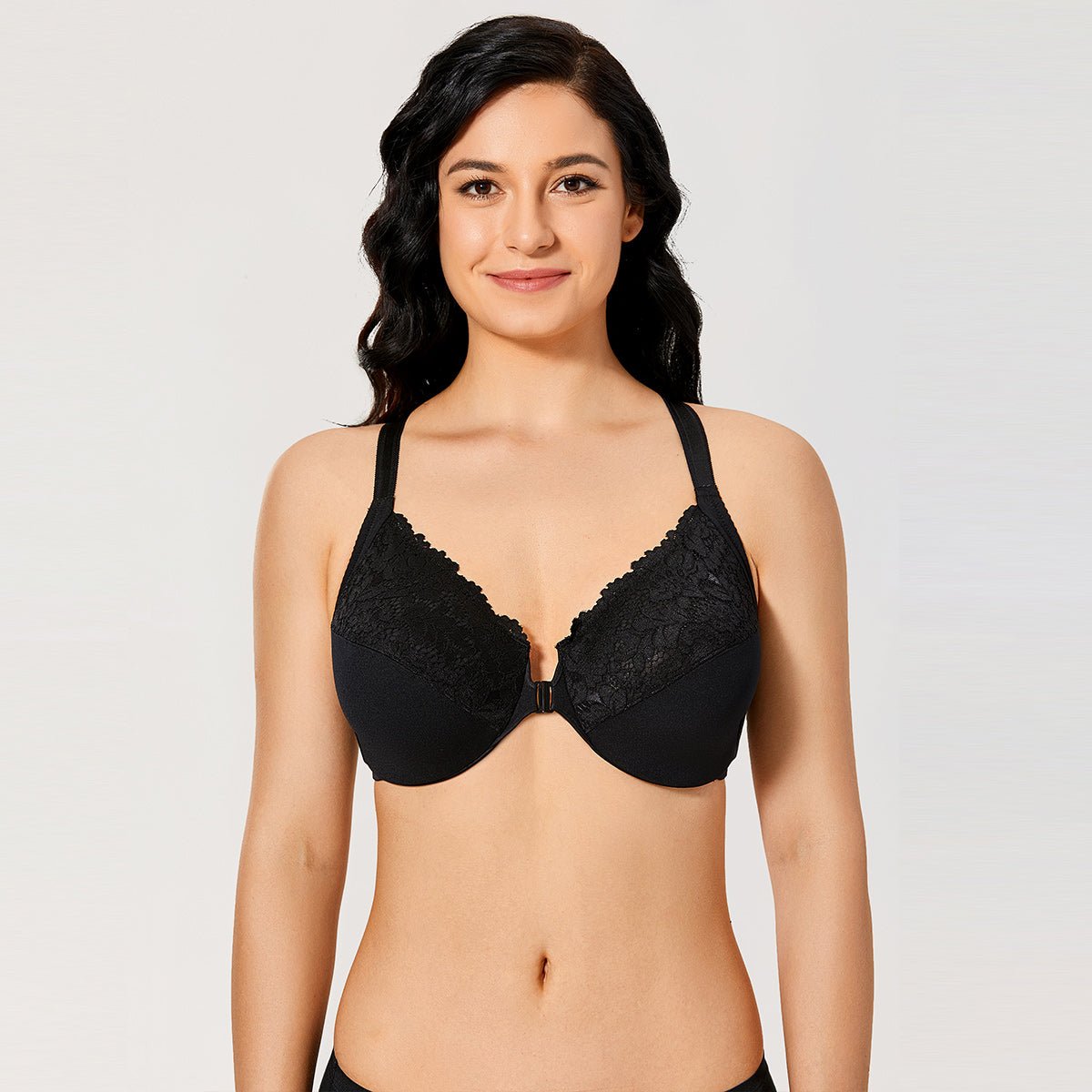 Front Closure Lace Underwire Full Coverage Bra
