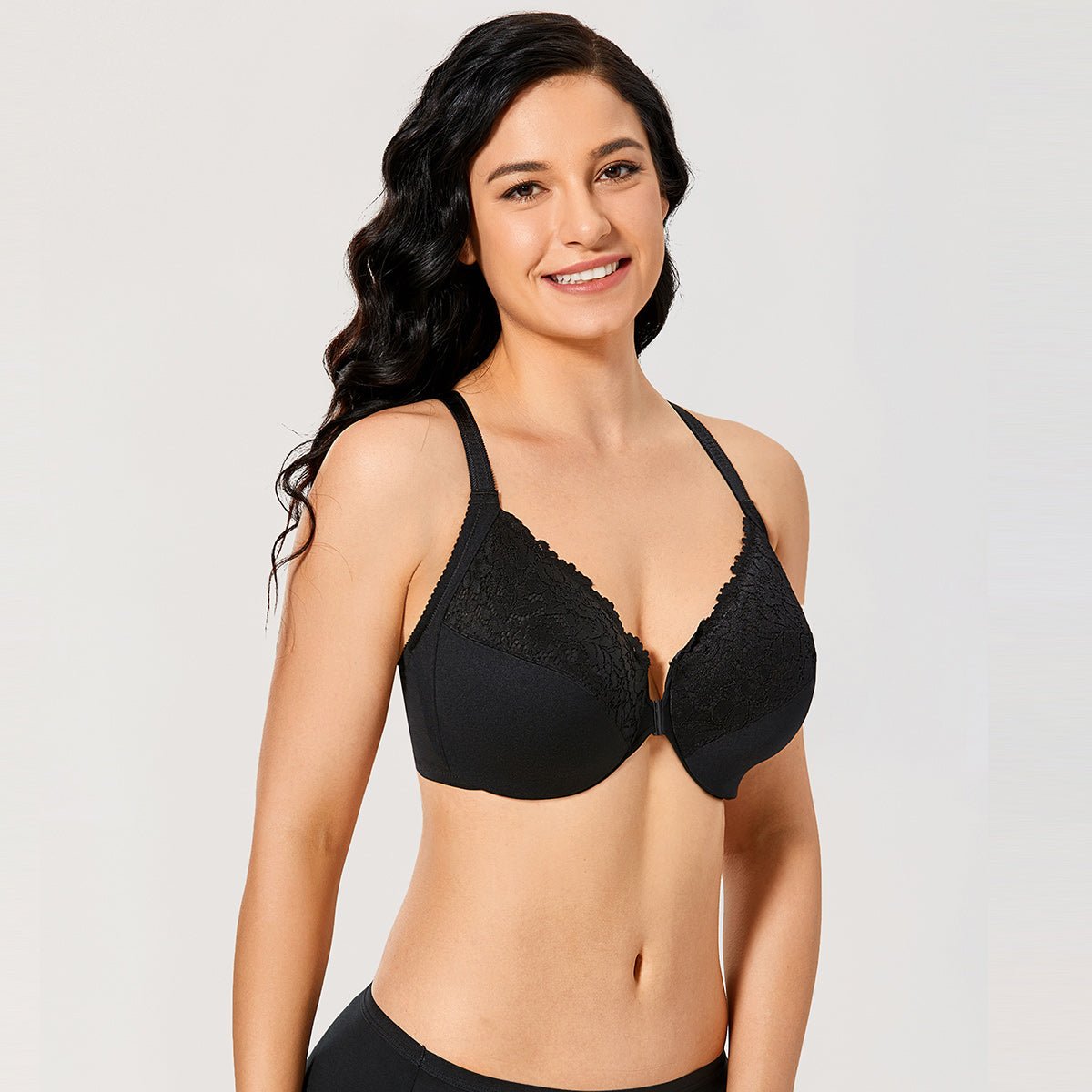 Front Closure Lace Underwire Full Coverage Bra
