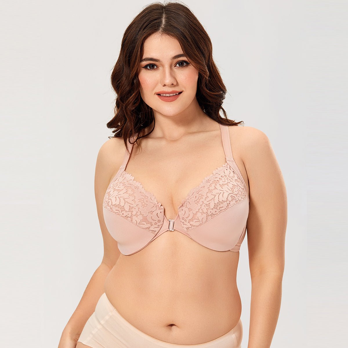 Front Closure Lace Underwire Full Coverage Bra