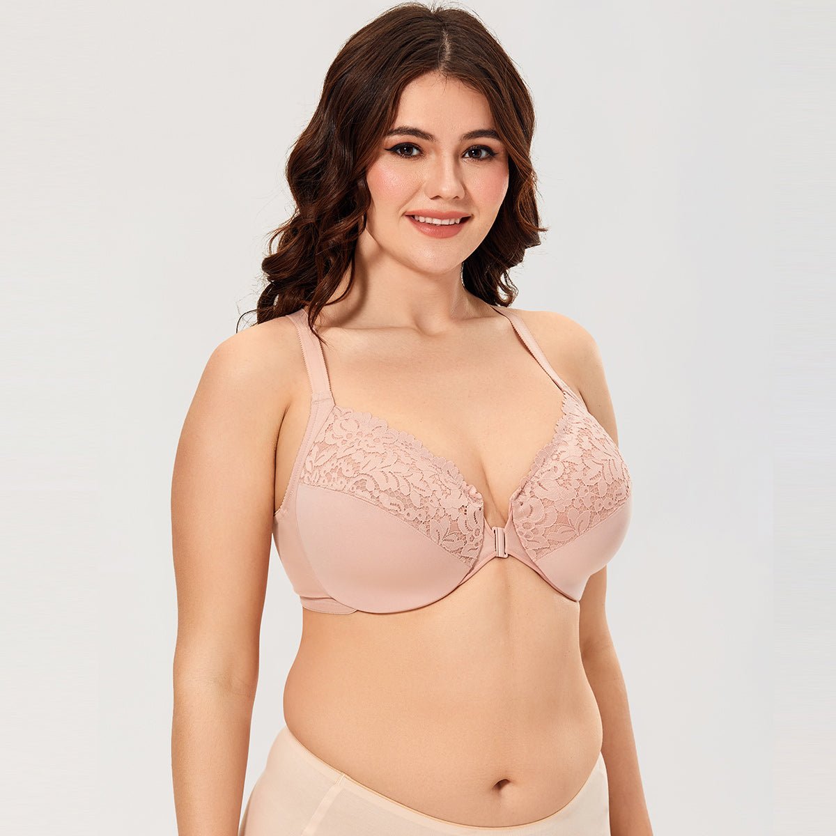 Front Closure Lace Underwire Full Coverage Bra