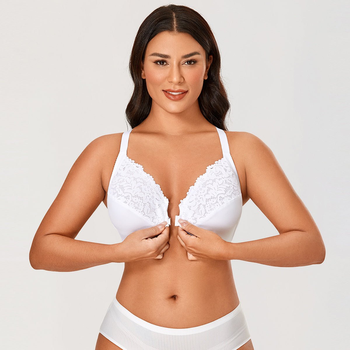 Front Closure Lace Underwire Full Coverage Bra