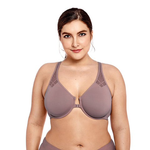 Front Closure Mesh Support Underwire Bra