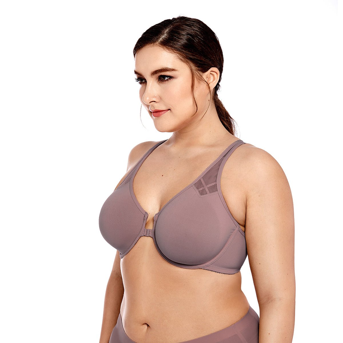 Front Closure Mesh Support Underwire Bra