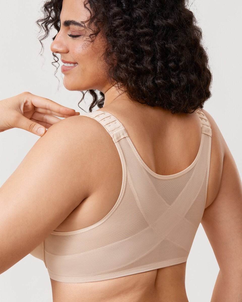 Front Closure Posture Support Underwire Plunge Bra