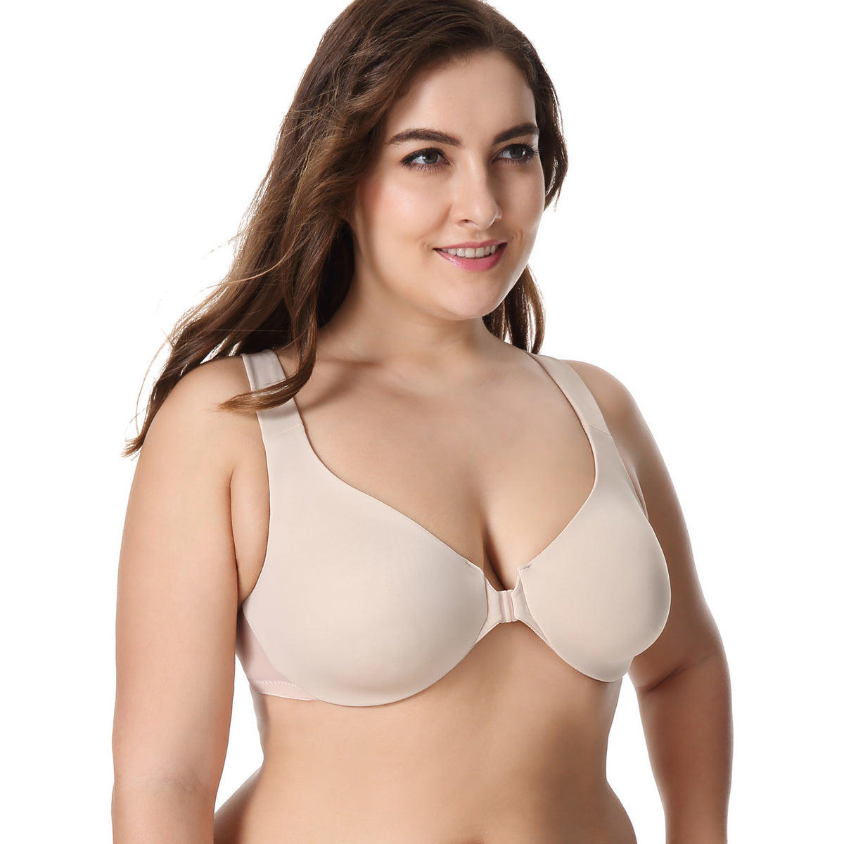 Front Closure Racerback Plus Size Underwire Bra