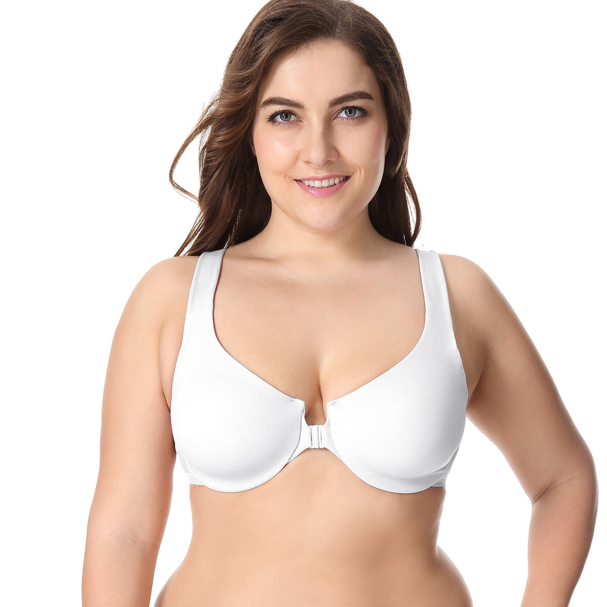 Front Closure Racerback Plus Size Underwire Bra