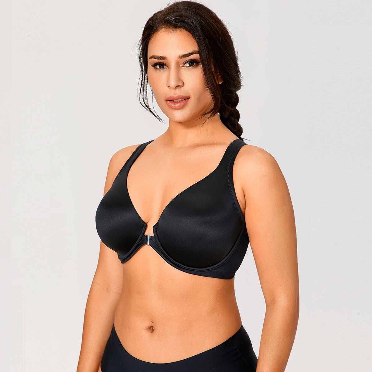 Front Closure T - Back Underwire Plunge Bra