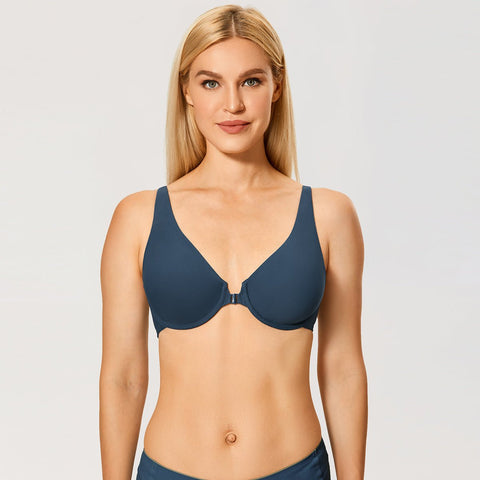 Front Closure Unlined Plunge Comfort Bra