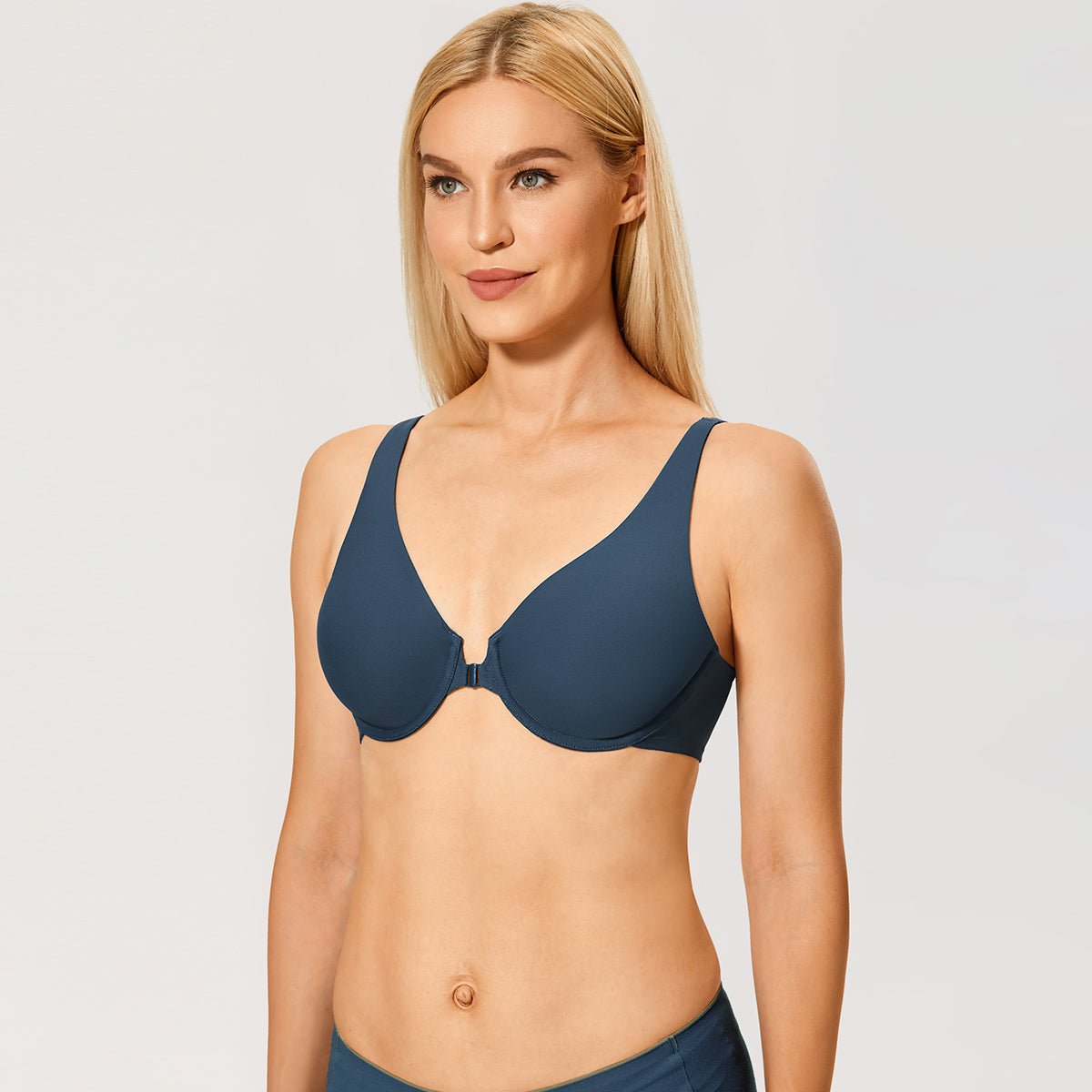 Front Closure Unlined Plunge Comfort Bra
