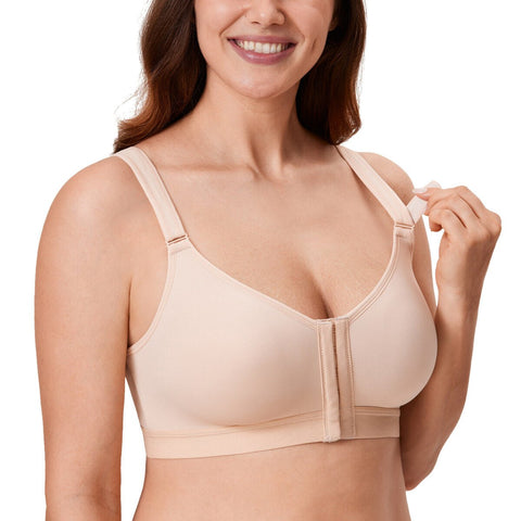 Front Closure X-Back Posture Support Wireless Full Coverage Bra