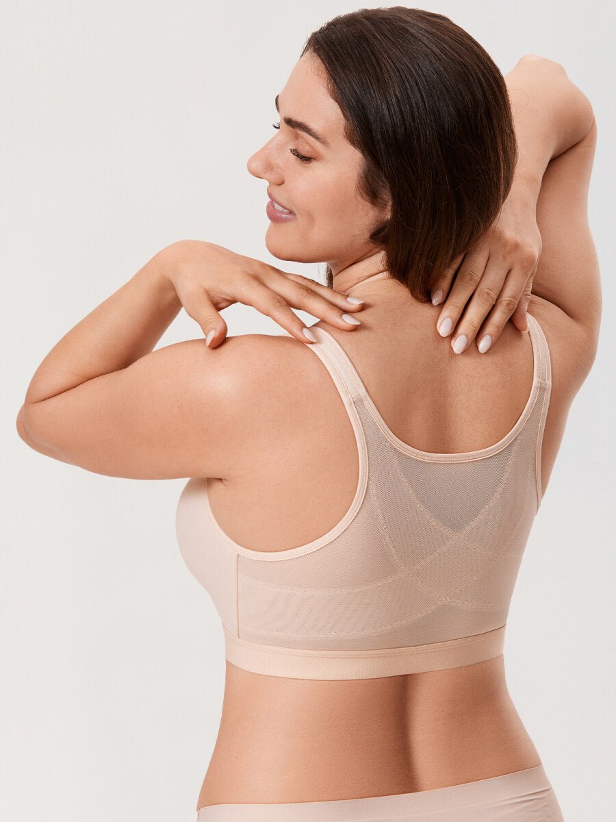 Front Closure X - Back Posture Support Wireless Full Coverage Bra