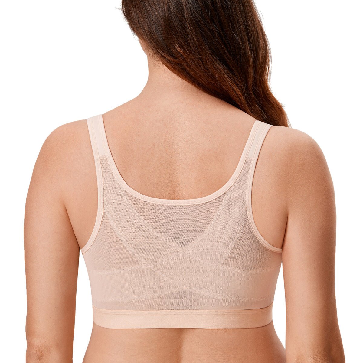 Front Closure X - Back Posture Support Wireless Full Coverage Bra