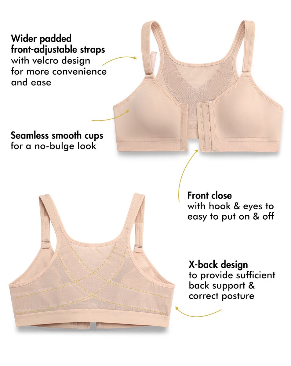 Front Closure X - Back Posture Support Wireless Full Coverage Bra