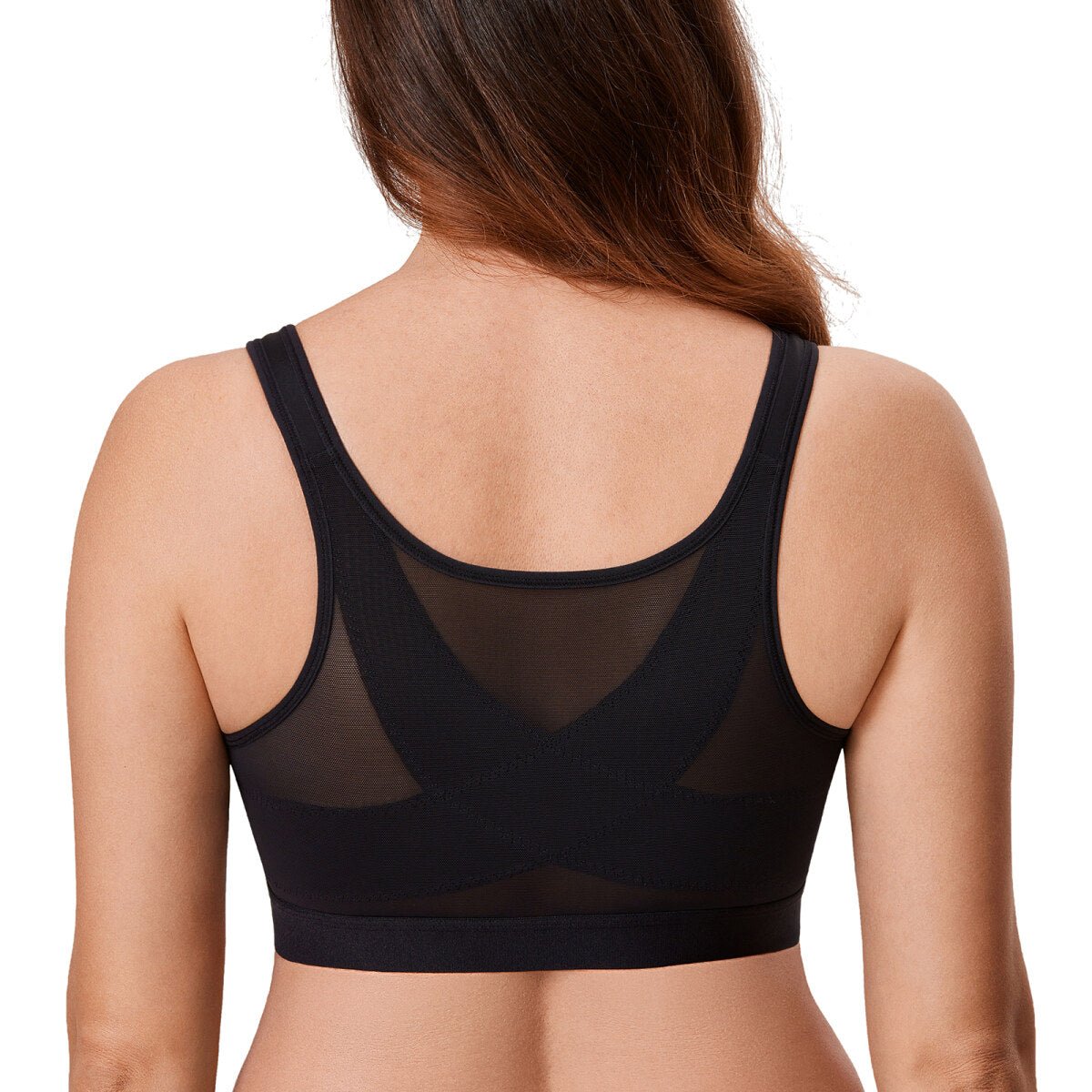 Front Closure X - Back Posture Support Wireless Full Coverage Bra