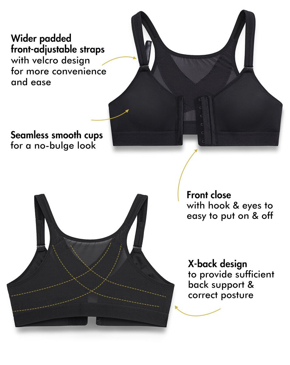 Front Closure X - Back Posture Support Wireless Full Coverage Bra