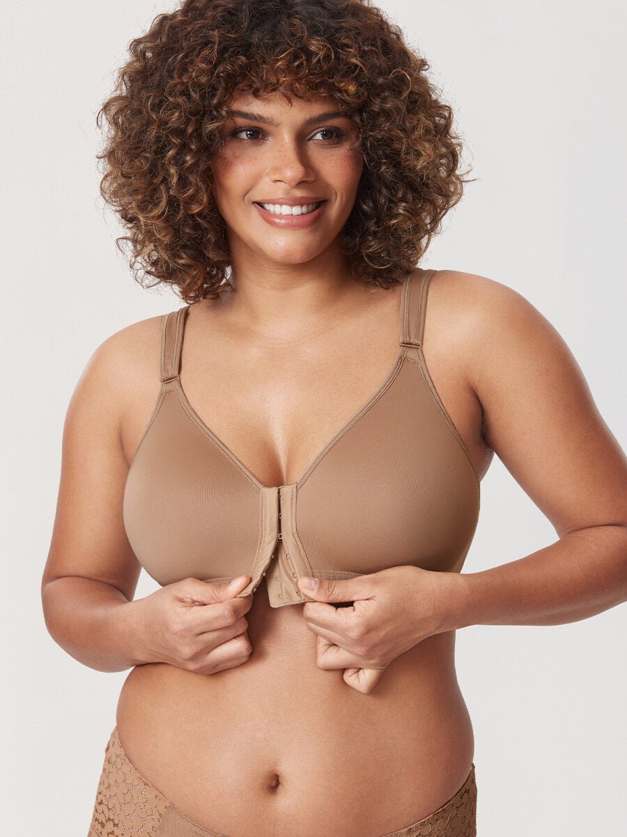 Front Closure X - Back Posture Support Wireless Full Coverage Bra