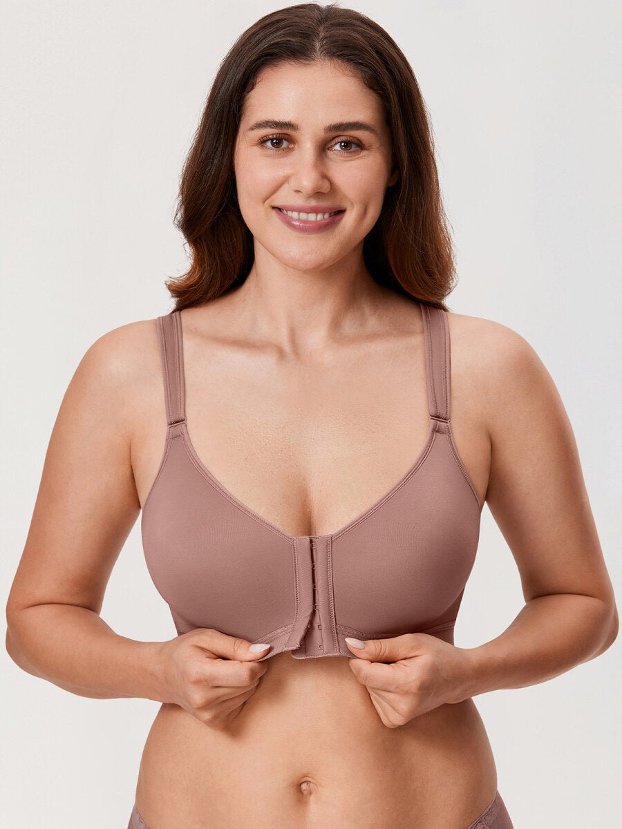Front Closure X - Back Posture Support Wireless Full Coverage Bra