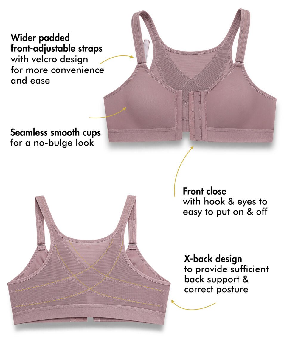 Front Closure X - Back Posture Support Wireless Full Coverage Bra