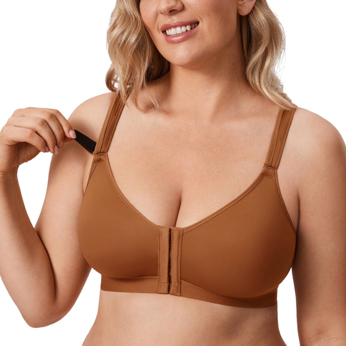 Front Closure X - Back Posture Support Wireless Full Coverage Bra