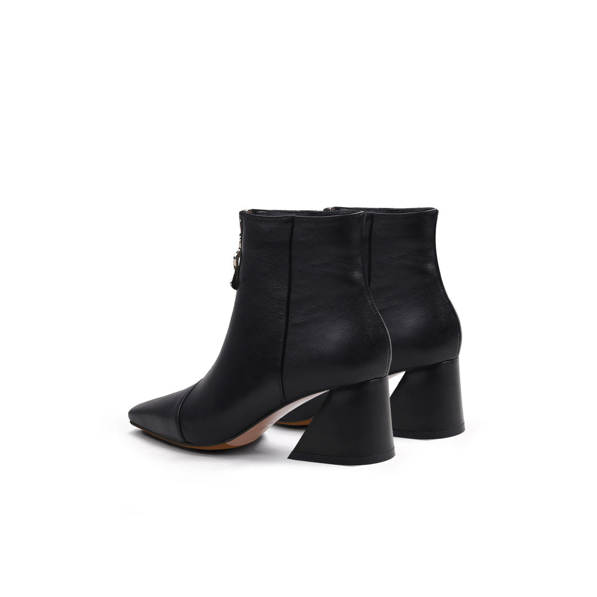 front zip ankle boots all black 5
