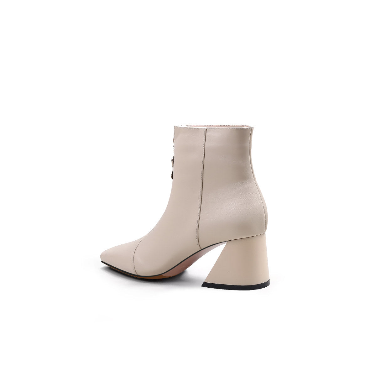 front zip ankle boots all white 4