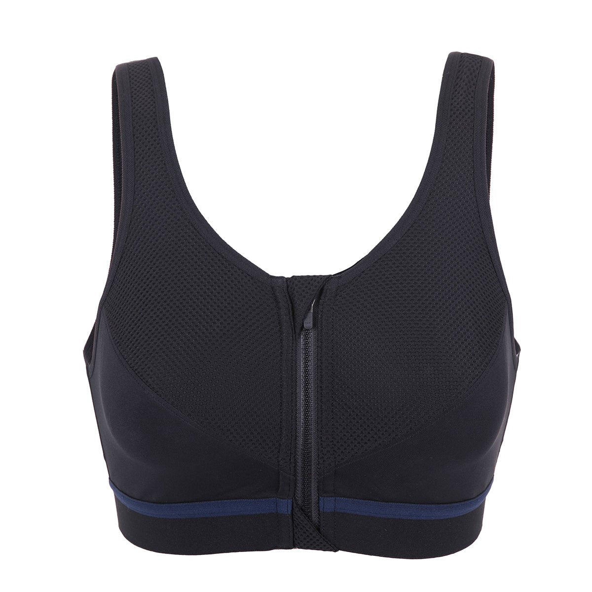 Full Zip Front High Support Wireless Sports Bra