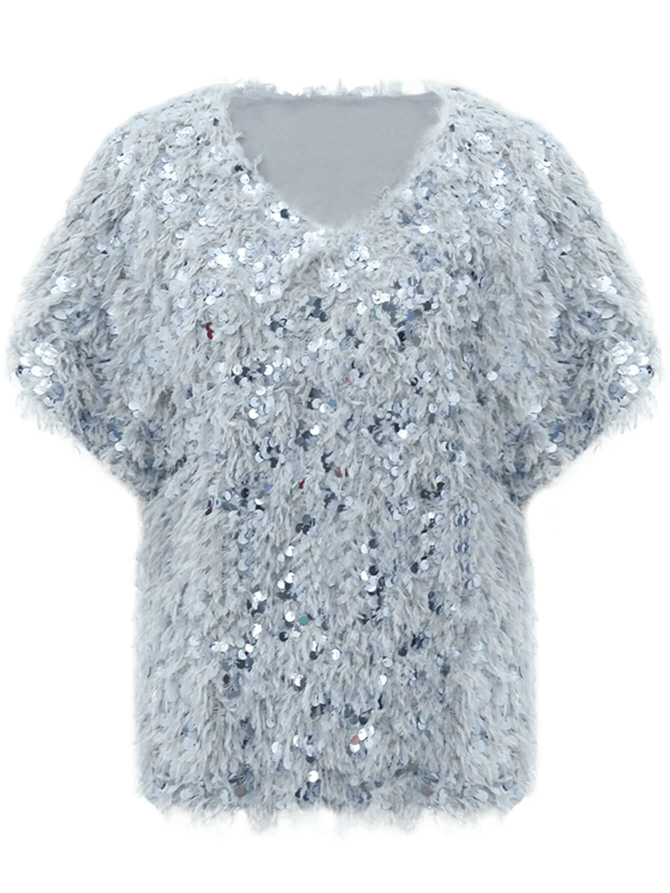 fur knit sequin top all charcoal 4