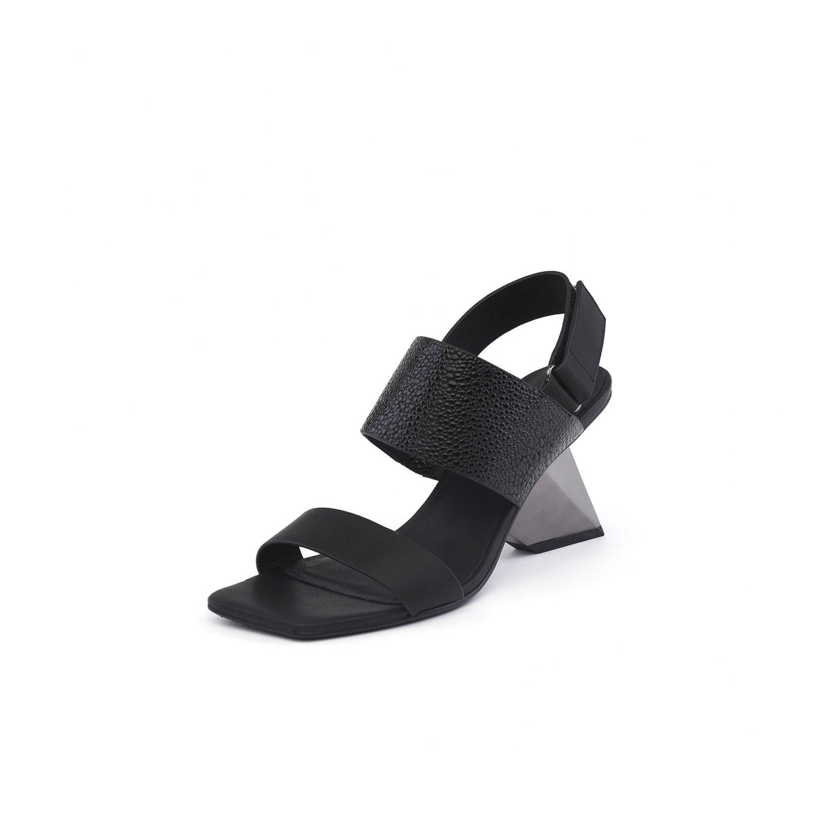 fusion strap slingback sandals all black 2