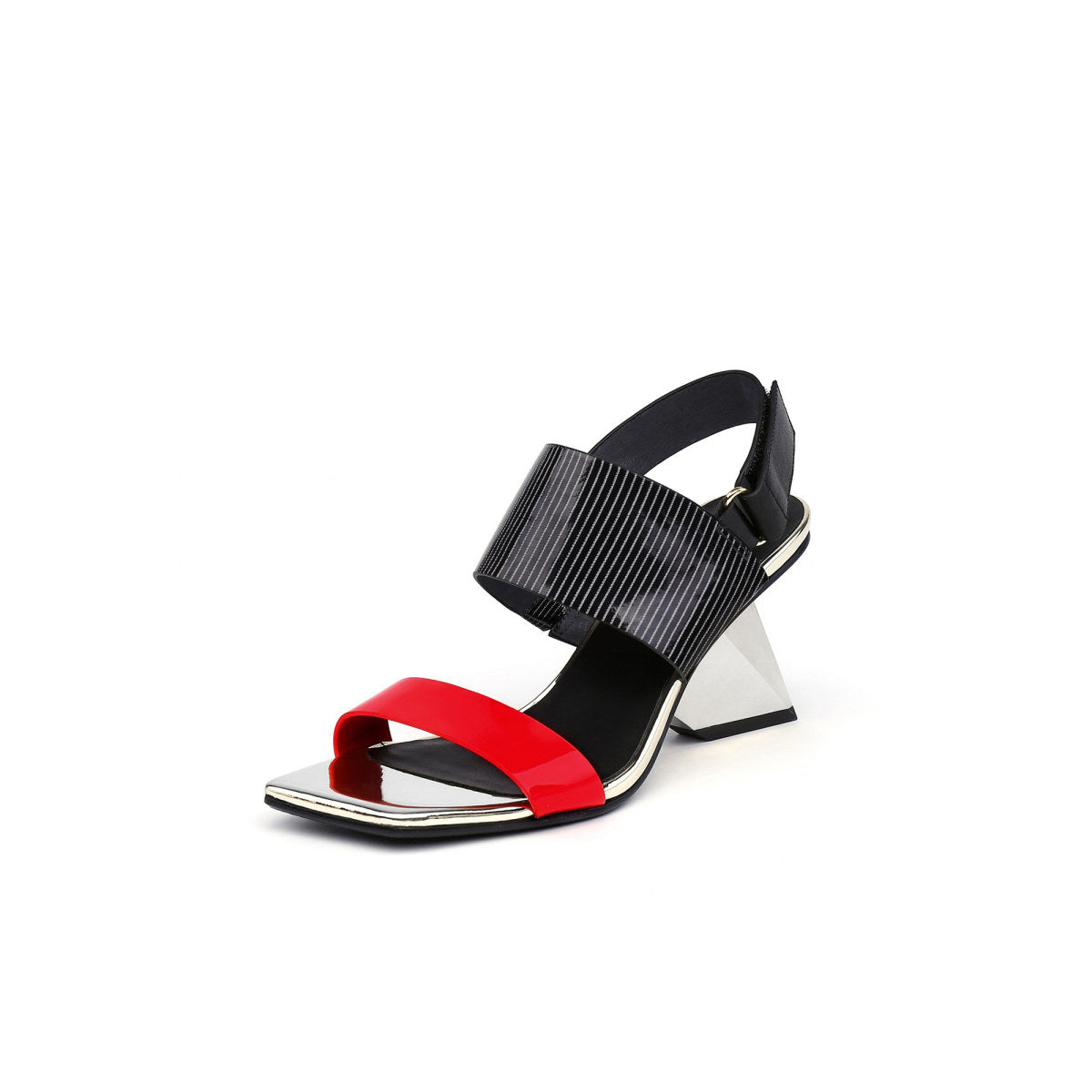 fusion strap slingback sandals all red 2