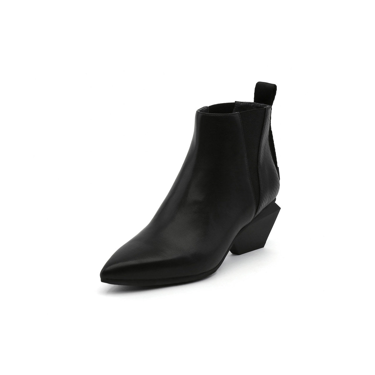futuristic panel ankle boots all black 2